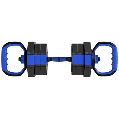 SPORTNOW Set Greutăți Fitness 6 în 1 Multifuncțional, 20 kg din Plastic și Nisip, 125x18x18 cm, Albastru | Aosom Romania