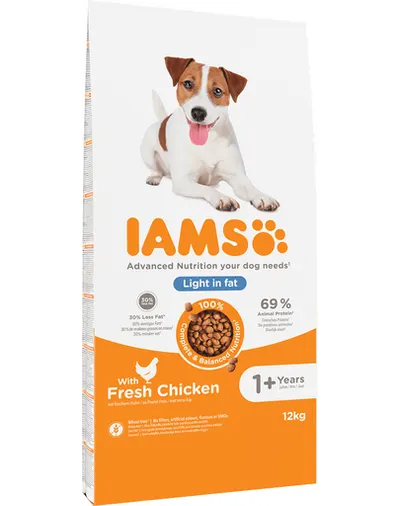 IAMS ProActive Health Adult Light in Fat for Sterilsed/Overweight Hrana uscata pentru caini sterilizati/supraponderali 12 kg