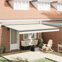 vidaXL Copertină retractabilă Crem 450 x 300 x 165 cm Stofă și Metal