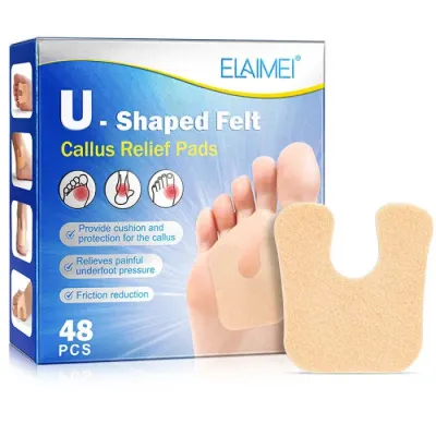 Set 48 Pernite din Fetru pentru Calusuri, Forma U , Anti-Frecare E i Anti-Durere