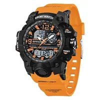 Ceas Copii Sanda 3353 Negru-Portocaliu - Design Sport, Digital, Funcții Multiple, Rezistent la Apă 5ATM