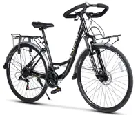 Bicicletă MTB semi-rigidă Roadster City 21v Negru/Alb