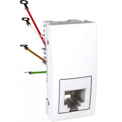 Priza telefon RJ11 1 modul alb Unica