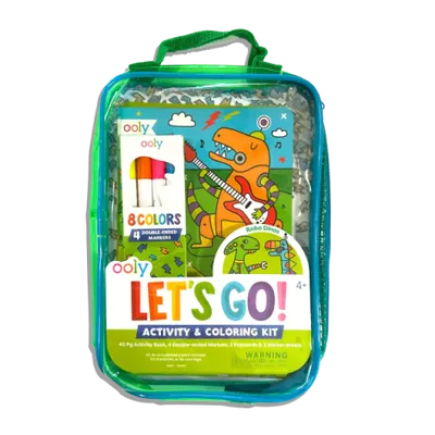 Kit portabil de activitati si colorat - Dinozauri Roboti - Let s Go! Robo Dinos