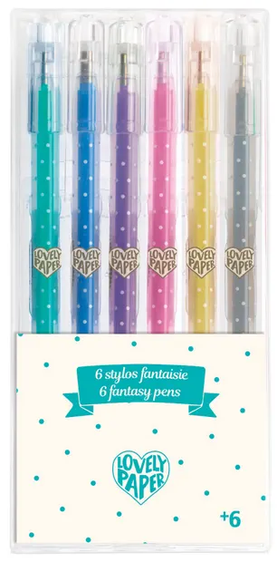 Pixuri cu gel colorate Djeco - 6 culori cu brocart