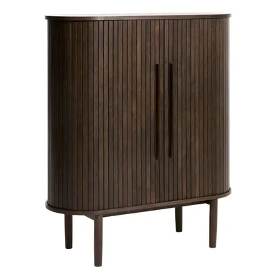 Dulap în culoare naturală închisă cu aspect de lemn de stejar cu ușă glisantă 100x118x40 cm Meta – Unique Furniture