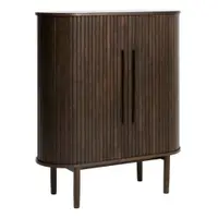Dulap în culoare naturală închisă cu aspect de lemn de stejar cu ușă glisantă 100x118x40 cm Meta – Unique Furniture
