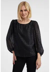Bluza cu insertii din lurex - Negru
