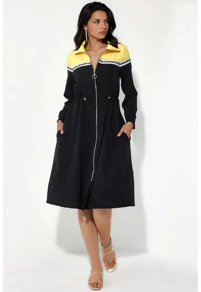 Rochie Midi - Color-Blocked - Multicolor - Jerseu de Lycra