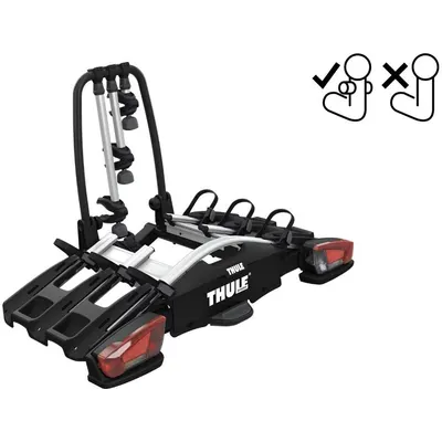 Suport pentru 3 biciclete, Thule VeloCompact F cu prindere pe carligul de remorcare de tip FIX4BIKE