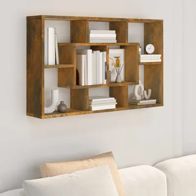 vidaXL Raft de perete, stejar fumuriu, 85x16x52,5 cm, lemn compozit
