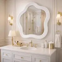 Oglinda decorativa ondulata 60x70 cm – design elegant pentru baie, hol sau dormitor