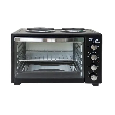 Cuptor Electric cu Plita Serhas, Timer, Putere 1600W, Capacitate 45 l, Negru / Argintiu
