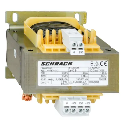 Transformator de comanda monofazat, 230V/230V, 250 VA, IP00