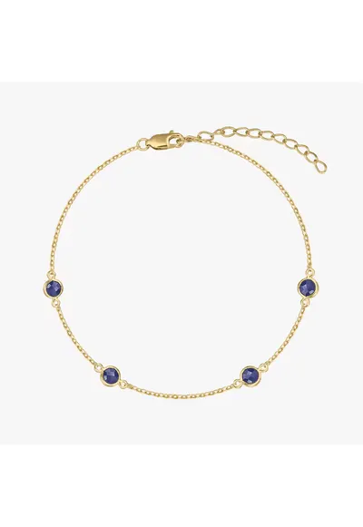 Bratara din argint Birthstone Golden September - Safir