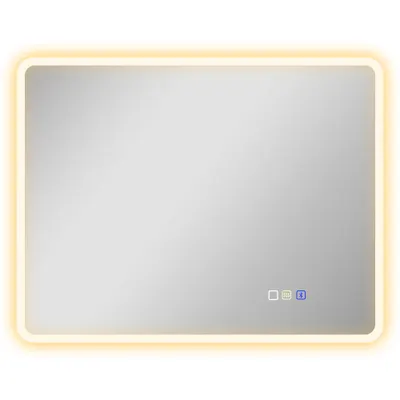 HOMCOM Oglindă de baie LED bluetooth 70 x 90 cm interruptor tactil lumină reglabilă 3 culori anti-abur memorie argintiu | Aosom Romania