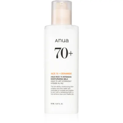 Anua Rice 70 Intensive Moisturizing Milk lapte hidratant, cu efect de iluminare faciale 150 ml
