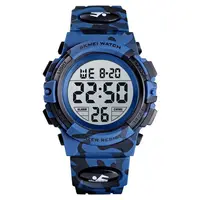 Ceas copii, Pentru baieti, Skmei, Sport, Digital, Alarma, Cronometru, Alarma, Camuflaj, Albastru