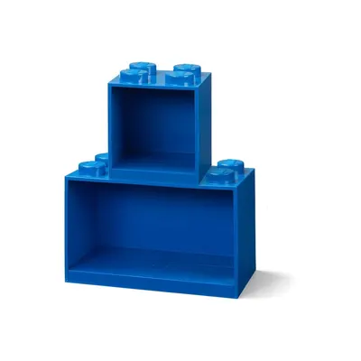 Set 2 rafturi de perete pentru copii LEGO® Brick, albastru