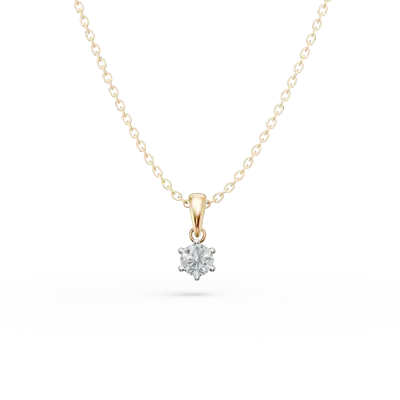 Lant cu pandantiv din aur galben cu diamant de 0.305ct