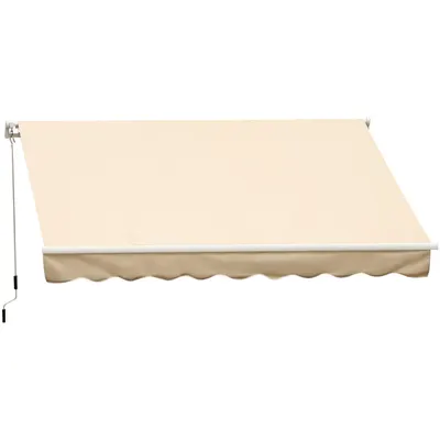Outsunny Perdea Parasolar Rulou de Perete pentru Exterior, Impermeabilă, din Aluminiu și Poliester, 3x2.5m, Bej | Aosom Romania
