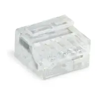 MICRO PUSH WIRE® connector for junction boxes; for solid conductors; 0.8 mm Ø; 4-conductor; transparent housing; light gray cover; Surrounding air temperature: max 60°C; transparent