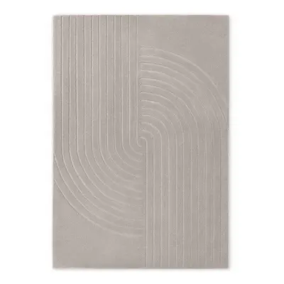 Covor gri deschis țesut manual din lână 80x150 cm Arcura – Vikosa