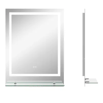 kleankin Oglindă LED dreptunghiulară pentru perete, baie 70 x 50 cm | Aosom Romania