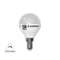Bec sferic mat cu LED E14 dimabil 6W (≈60w) lumina calda L 77mm