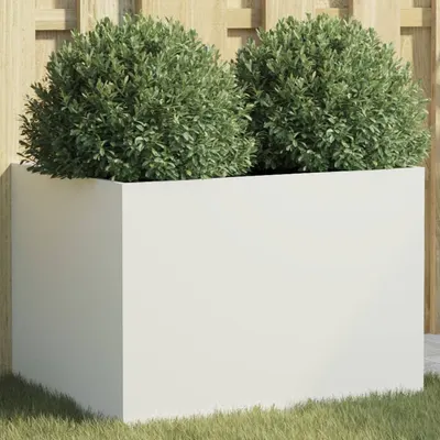 vidaXL Jardinieră, alb, 62x47x46 cm, oțel