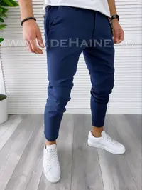 Pantaloni barbati casual regular fit bleumarin B1734 F6-4
