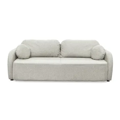 Canapea extensibila NOVA, 3 locuri, cu arcuri si lada depozitare, bej inchis + alb, 226x103x90 cm