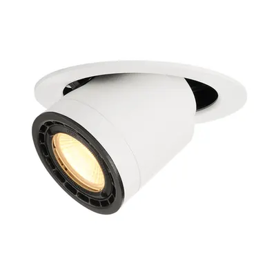 Spot incastrat, SUPROS 78 Ceiling lights, white recessed fitting, LED, 3000K, round, tiltable, white, 60° lens, 9W