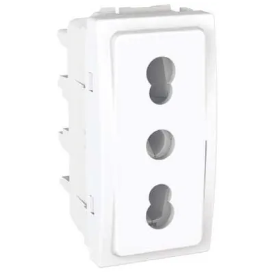 Priza standard italian 16A 1 modul alb Unica