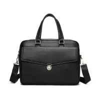 Servieta pentru barbati, Dael GT3283, piele naturala, Neagra