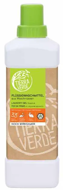 Gel de spalat eco cu sapun de nuci Tierra Verde - Cu ulei de portocale, 1 l