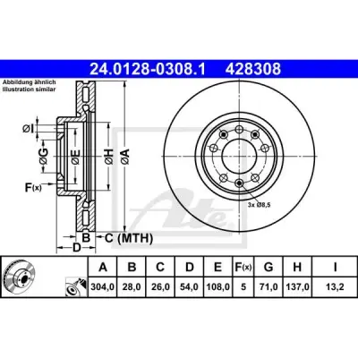 Disc frana ATE 24.0128-0308.1