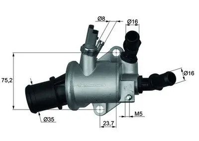 Termostat Lichid Racire (88 C, in Carcasa) Potrivit Alfa Romeo 159, Brera; Cadillac Bls; Fiat Croma, Croma Kombi, Grande Punto, Sedici; Opel Astra F, Astra H, Astra H Gtc 1.8-2.2 03.92