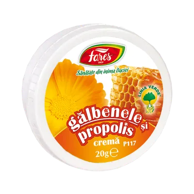 Crema de galbenele si propolis, P117, Fares | 20 gr