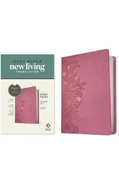 NLT Personal Size Giant Print Bible, Filament Enabled Edition (Red Letter, Leatherlike, Peony Pink)