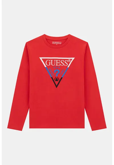 Bluza din bumbac cu logo - Rosu/Albastru royal/Alb optic