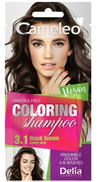 Delia Cameleo Șampon colorant la plic , 3.1 Black Brown, 40 ml