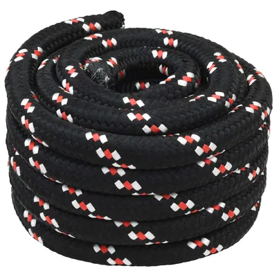 vidaXL Sfoară de Barcă 4 mm 10 m Negru și roșu