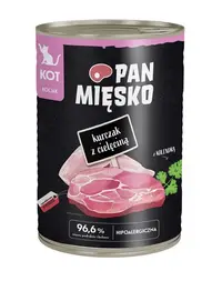 Hrană umedă pisici adult PAN MIĘSKO 400g pui vițel bogată în carne