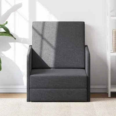 vidaXL Fotoliu pat extensibil, gri închis, material textil