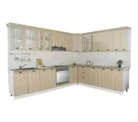 Set bucatarie SQUARE COLT 300x250 cm, 15 corpuri, blat termorezistent, fronturi MDF, fag