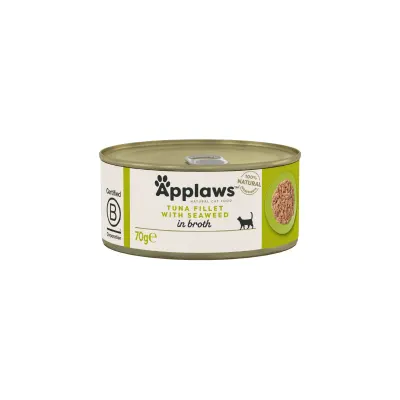 APPLAWS File, Ton și Alge Marine, conservă hrană umedă pisici, (în supă), 70g