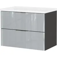 Dulap sub chiuvetă gri suspendat cu aspect lucios 81x61 cm Celano – Germania
