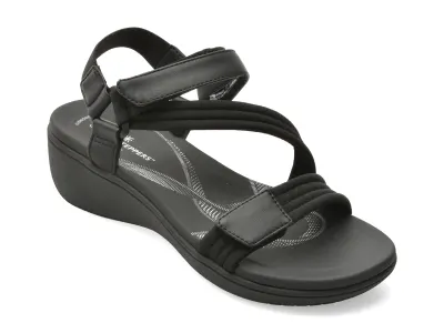 Sandale CLARKS negre, BRINKLEY RAE SUN, din material textil