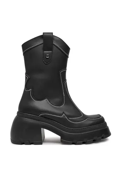 Ghete dama 304437274 - Piele ecologica - Negru - Negru